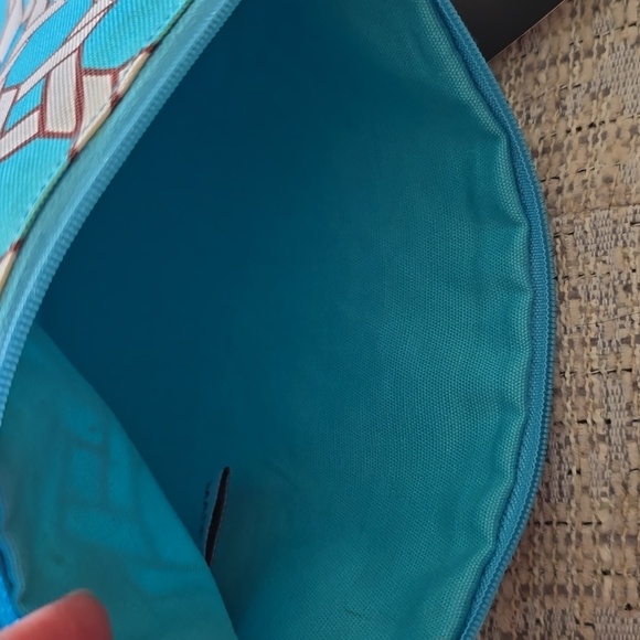 ATTICUS BRAND WOMEN'S TEAL BLUE ZIPPERED COSMETIC BAG POUCH - Picture 5 of 9